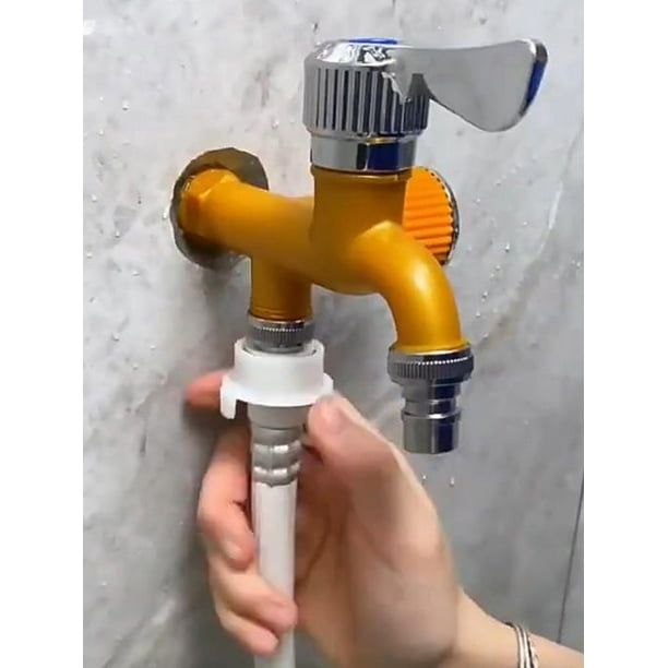 Grifo Pared Lavabo Grifo Doble Boca Para Lavadora Estilo Antiguo