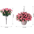 thumbnail image 4 of Artificial Fake Hanging Outdoor Flowers Plants with Basket, Faux Silk Camellia UV Resistant Look Real Floral Arrangement Planter for Outside Porch Patio Balcony Garden Home Decor, 4 of 5