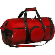 30" Large Expandable Travel Duffel Bag, Red/Black