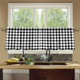 thumbnail image 4 of Yayeee Kitchen Curtains Tier Set of 2 Light Filtering 57"x24" Over Sink Window Panels, Black and White Geometric, 4 of 7