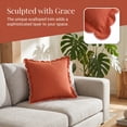 thumbnail image 2 of REGALWOVEN Cotton Throw Pillow Covers Cushion Cases Set, Scalloped Wavy Edge Designs, Modern Home Decor 2 Pcs Orange 18" x 18", 2 of 6