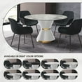 thumbnail image 6 of LeisureMod Modern Dining Table with a Round Sintered Stone Tabletop in White Steel Seats 6-10 for Dining Room, Kitchen in Light Grey, 6 of 9