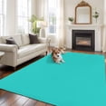 thumbnail image 3 of Turquoise Large Area Rugs for Bedroom Living Room, Soft Non Slip Carpet Bedside Rug, Modern Pure Turquoise Rectangular Floor Cover Kitchen Accent Rug 5'x8' for Dining Room/Office, 3 of 9