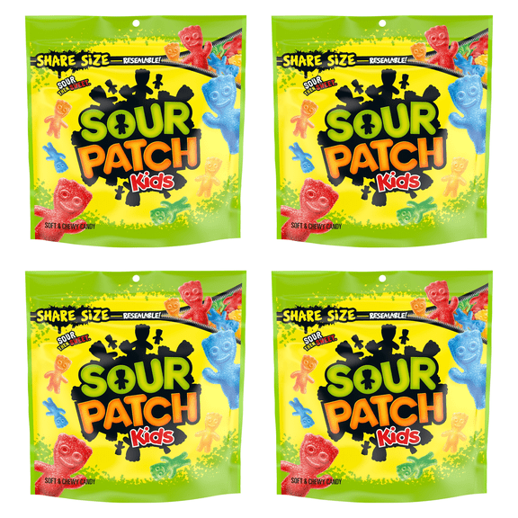 SOUR PATCH KIDS Soft & Chewy Candy, Share Size, 12 oz (Pack of 4)