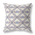 thumbnail image 1 of 16"x16" Cream Gray Brown Zippered Suede Geometric Throw Pillow, 1 of 3