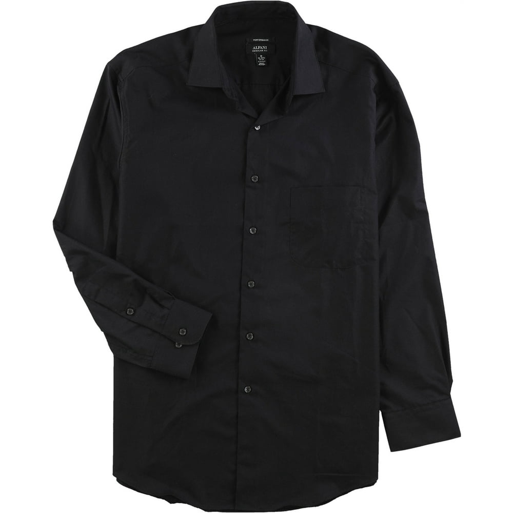 Alfani - Alfani Mens Performance Button Up Dress Shirt black 15-15.5 ...
