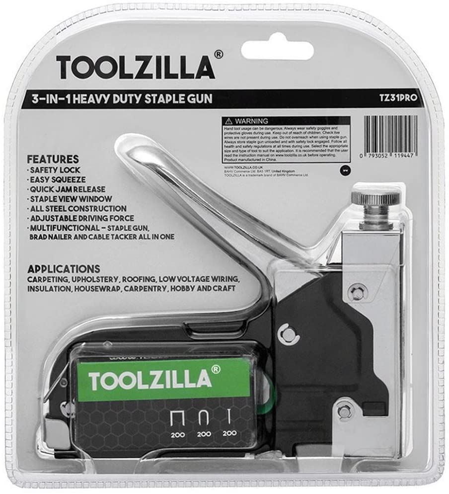 Buy TOOLZILLA Staple Gun & 600 Cable Staples, Craft Stapler Power