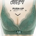 thumbnail image 3 of Conjunto de sujetador push-up de encaje sexy para mujer, accesorio de otoño e invierno, ropa interior sin tirantes con parte superior ajustable, 3 of 6