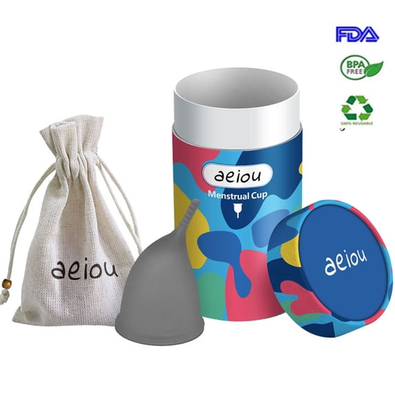 Reusable Menstrual Cup -Free BPA, Set of 1 with Storage Bag, Soft and Flexible,Tampon and Pad Alternative,Best Vaginal Period Cup for Heavy Flow and Beginners.