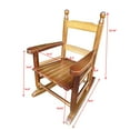 thumbnail image 7 of Lisonu Small Solid Wood Rocking Chair, Youth-Sized Hardwood Rocker with Slatted Back, Indoor & Outdoor Accent Seating for Porch or Playroom, Oak Finish, 7 of 7