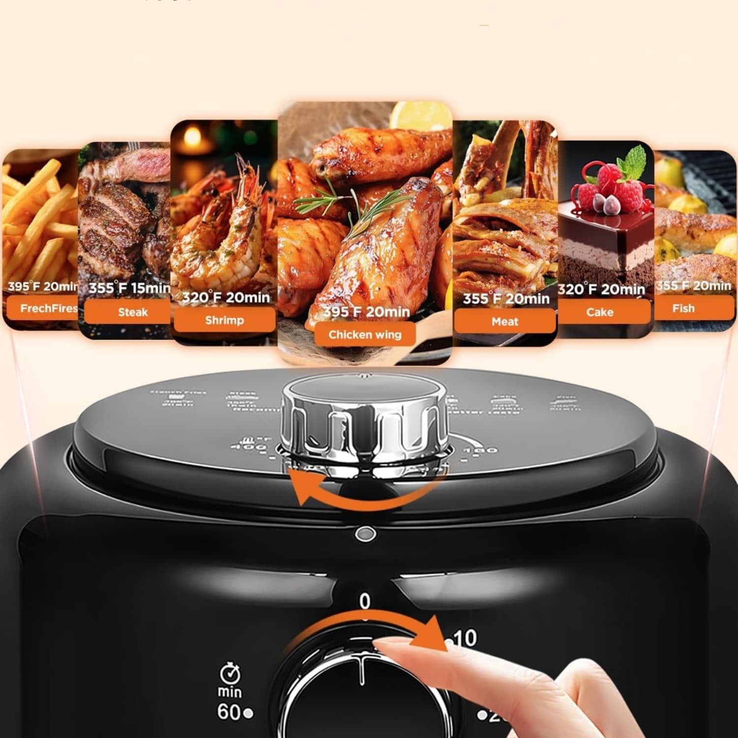 Small Air Fryer 2.1 QT, Mini Airfryer Adjustable Time&Temp Control, Compact Size Space Saving for 1-2 People Quick Healthy Meals Snack in Minutes with Nonstick Basket
