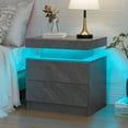 thumbnail image 3 of Bingoday LED Night Stand Bedside Table with LED Light Nightstands for Bedroom with 2 Drawers Modern Night Stand for Bedroom, 3 of 7