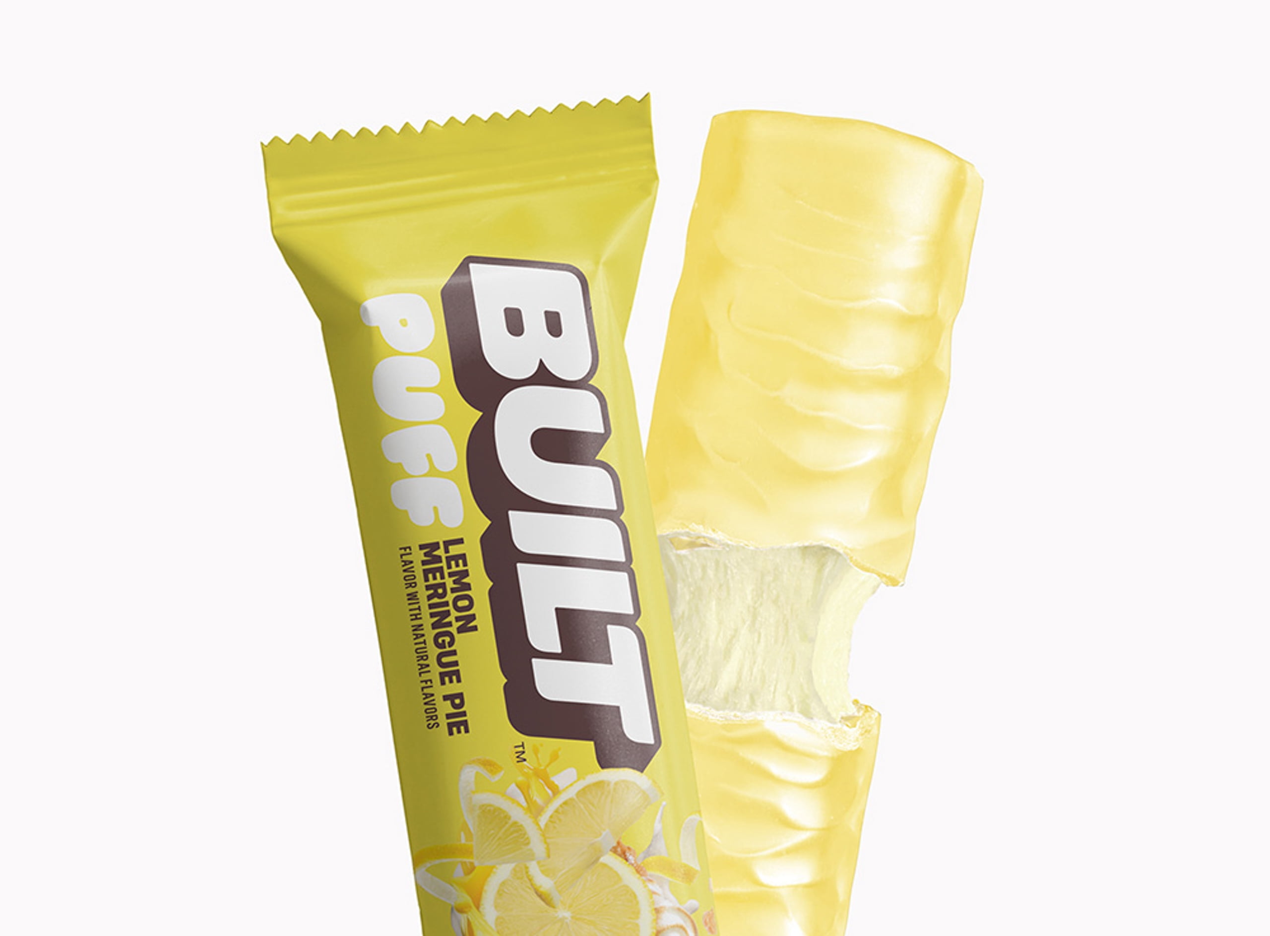 BUILT Puff Protein Bar, Lemon Meringue Pie, 16g Protein, Collagen, 140 Calories, Single 1.41 oz Bar
