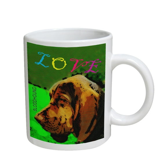 KuzmarK Coffee Cup Mug 11 Ounce -  Love My Bloodhound