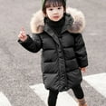 thumbnail image 2 of Otqutp Children Warm Winter Coats Windproof Kids Girls Coat Fashion Windproof Thicken Coat Jacket Child Warm Button Outerwear(Black,18-24 Months), 2 of 3