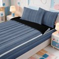 thumbnail image 3 of Erosebridal Line Art Zipper Queen Comforter Set with Fitted Sheet and 2 Pillowcases,Abstract Stripes Zipper Bedding Set,Black Reversible,4 Pieces, 3 of 7