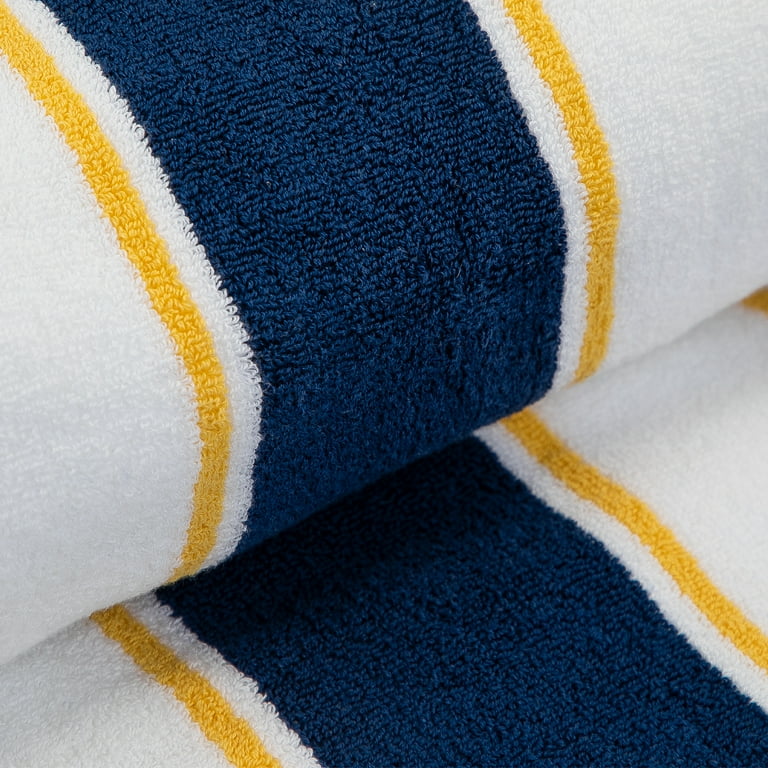 Navy and yellow towels sales