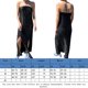 thumbnail image 2 of Vestido Vestido informal para mujer, con abertura lateral, asimétrico, ajuste holgado, cierre de cremallera, traje de fiesta Cgtredaw Negro L para Mujer, 2 of 8