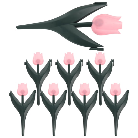 GOOHOCHY 8Pcs Tulip Shape Garden Stake for Flower Bed and Backyard Decorative Gardening 11.7X5.9X0.4In