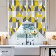 thumbnail image 4 of Mid Century Swag Valances for Windows 2 Pack Yellow Grey Abstract Retro Geometric Modern Swag Kitchen Curtains 63 Inches Long Rod Pocket Short Window Treatment for Kitchen Bathroom 36"x63", 4 of 8