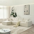 thumbnail image 3 of 139.3" Modular Sectional Sofa,Boneless Couch, No Assembly,Cloud couch with Ottoman & 2 Pillows, Perfect for Living Rooms and Bedrooms Beige, 3 of 9
