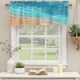 thumbnail image 3 of Aqua Ombre Coastal Valances for Windows, Decorative Rod Pocket Window Valance Curtains, Summer Nautical Beach Ocean Seaside Short Curtain Drapes for Kitchen/Living Room, 2 Panels, 54" W x 18" L, 3 of 8