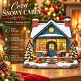 thumbnail image 2 of Christmas Village Decor, Wooden Snowy Cabin Tabletop House with Soft Light for Mantel Console Table Desk and Seasonal Display, 4.72 x 4.33 x 0.79 in, 2 of 6