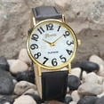 Weerihhol Women Retro Digital Dial Leather Band Quartz Analog Wrist Watch BK Talking Watch for