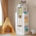 thumbnail image 2 of IAJXWI 3-Tier Rotating Bookshelf, 360° Rotatable Stackable Organizer, Solid Wood-White, 2 of 9