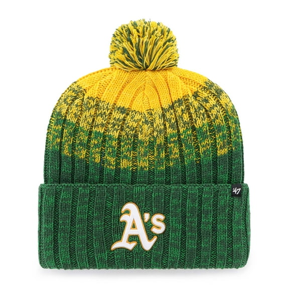 Men's '47 Green Oakland Athletics Cascade Cuffed Knit Hat with Pom