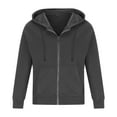 thumbnail image 4 of MIUOWANP Mens Winter Jacket 3XL Men's Solid Color Pocket Zipper Long Sleeved Sportswear Jacket Dark Gray L, 4 of 5