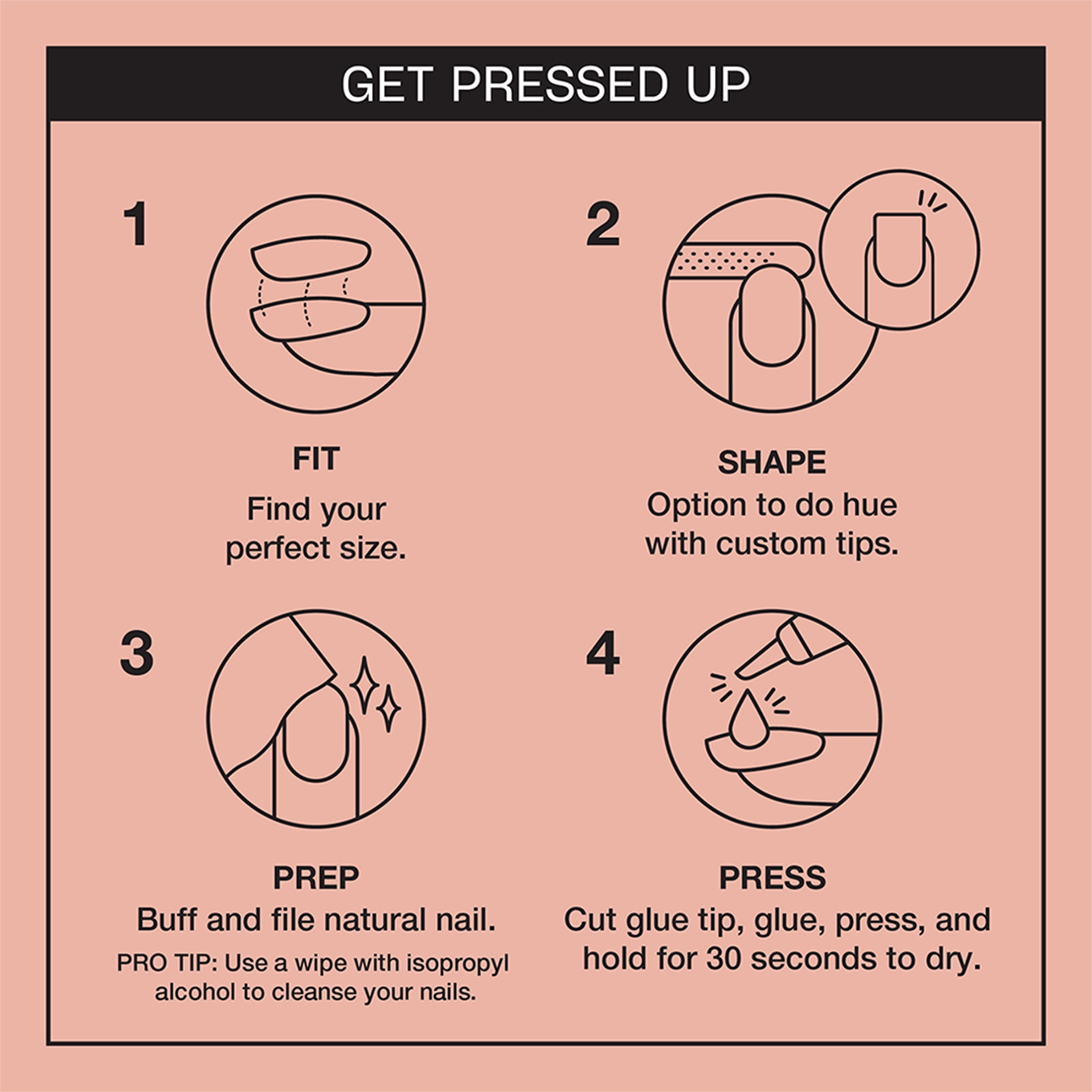 OPI On Point Instant Press On Nails, Fluent In French, False Nails, 24 Pieces