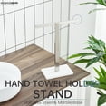 thumbnail image 2 of KOKOSIRI Hand Towel Bar Stand Towel Rack with Marble Base for Bathroom Kitchen Vanity Countertop, Brushed Stainless Steel 15.7'' Height THS0002-SM-BR, 2 of 7