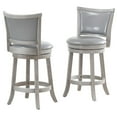 thumbnail image 3 of WHI Rowan 26" Solid Wood/Faux Leather Counter Stools in Gray (Set of 2), 3 of 6