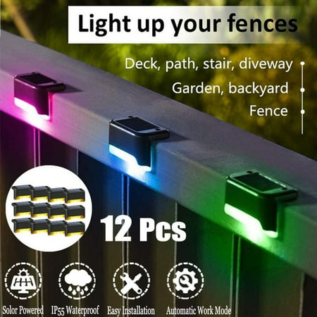 

12Pcs Solar Deck Lights Solar Step Lights Outdoor Waterproof