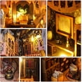 thumbnail image 5 of DIY Book Nook Kit, Boriyuan DIY Miniature House Dollhouse Kit, 3D Wooden Puzzle Bookend Bookshelf Insert Decor with LED Light for Teens and Adults, 5 of 9