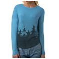 thumbnail image 5 of zaveiop Women's Casual Boat Neck Ribbed Sweater Pullover 2025 Fall Long Sleeve Print Fair Isle Sweater Top (Z-Blue, XXL), 5 of 7