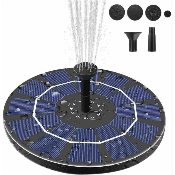Fuente de jardín solar para 2.5W con batería de respaldo de 800mAh, bomba de fuente de agua con energía solar para baño de pájaros, estanque de jardín, piscina al aire libre TUNC Sencillez