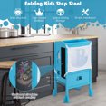thumbnail image 4 of Costway Folding Wooden Kids Kitchen Step Stool with Adjustable Height & Safety Netting, 4 of 10