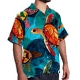 thumbnail image 2 of Turtle Seamless Men's Short Sleeve Shirts, Casual, Printed, Button Down, Beach Shirt - Spread Collar Tops for Summer Beach Fun, 2 of 6