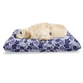 thumbnail image 1 of Botanical Pet Bed, Monstera Leaves Hibiscus Flowers Palm Tropical Plants Boho Hippie, Resistant Pad for Dogs and Cats Cushion with Removable Cover, 24" x 39", Indigo Violet Blue White, by Ambesonne, 1 of 4