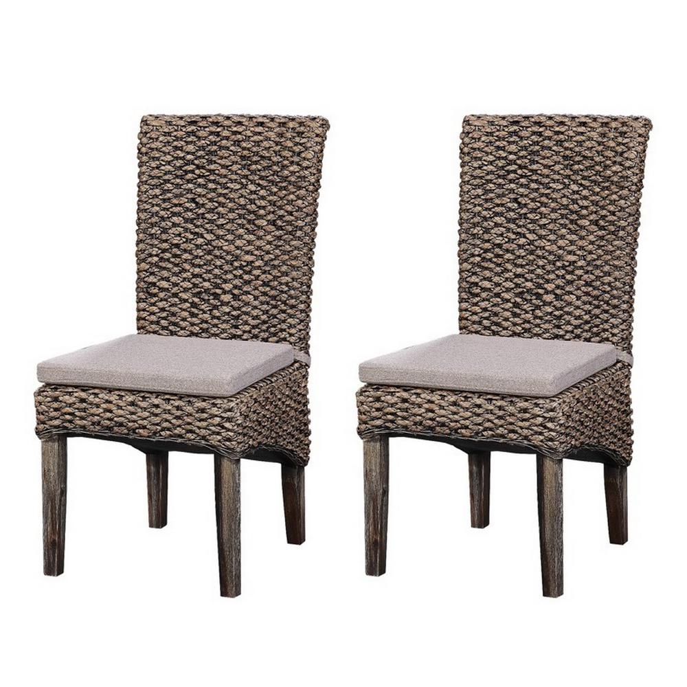 Set of 2 Sea Grass Dining Chairs