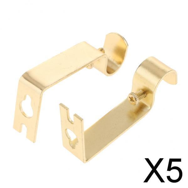 5x Juego de 2 Uds de Soportes para Barra de Cortina, Soportes para Barra de Cortina Doble, Grifo Fácil Sin Perforar Directamente en La Ventana para Va 5 piezas