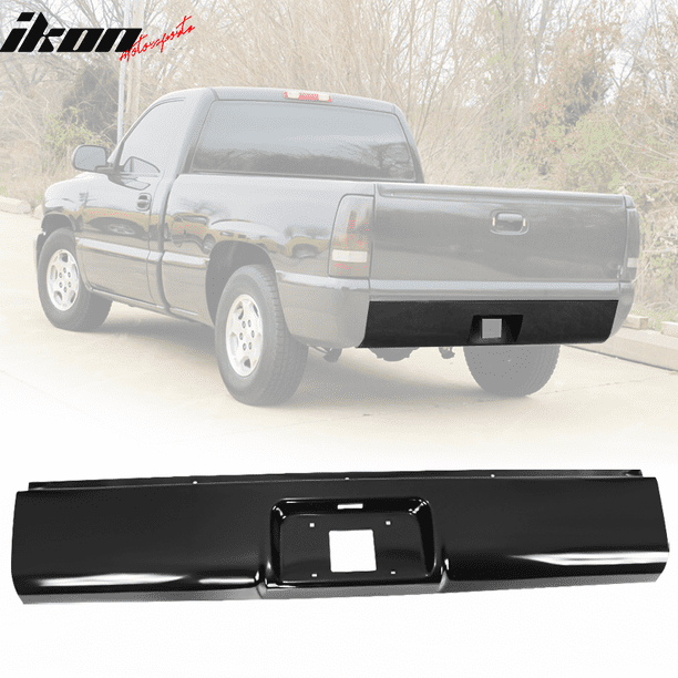 Compatible with 9907 Chevrolet Silverado GMC Sierra Steel Rear Bumper Roll Pan Black Walmart