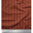 thumbnail image 1 of Soimoi Red Moss Georgette Fabric Brush Stroke & Dots Abstract Printed Fabric 1 Yard 42 Inch Wide, 1 of 3