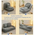 thumbnail image 3 of 4 in 1 Convertible Lazy Sofa Chair with 5 Adjustable Position, Upholstered Human Dog Bed for Kids Adults Pets, Adjustable Chaise with 2 Pillows for Living Room Bedroom Office Balcony Dormitory, Gray, 3 of 7