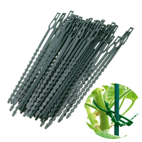 Coofit 100 Pcs Attaches de Câble Ajustables Réutilisables pour Plantes, Attaches Torsadées, Attaches à Glissière pour Jardin