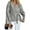 Gray, variant on Women's Casual V-Neck Long Sleeve Coat with Strapped Detail, Fashion Solid Color Blazer Style Jacket, Versatile Outerwear for Office or Daily Use,Black M