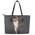 thumbnail image 2 of ZUXONGSY Corgi Print Tote Bag for Women Casual Travel Purse Lightweight Satchel Handbags with Zip Compartments for Travel Shopping, 2 of 6