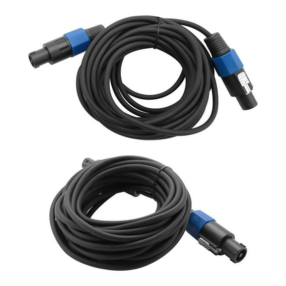 2 Pack 25 Ft Male Speakon to Cables, Professional 12 Gauge AWG Audio Cord DJ Speaker Cable Wire with Twist Lock